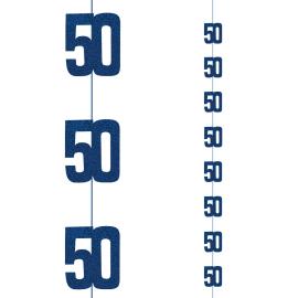 H&auml;ngande Siffror 50 Holografisk Bl&aring; 6-pack