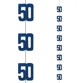 H&auml;ngande Siffror 50 Holografisk Bl&aring; 6-pack