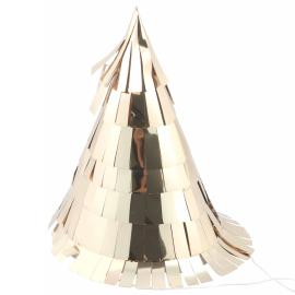 Partyhattar med Fransar Guld 5-pack