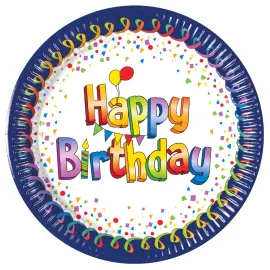 Happy Birthday Multicolor Pappersassietter