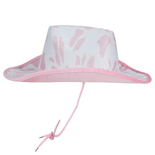 Cowboyhatt med Komönster Rosa/Vit