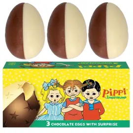Pippi L&aring;ngstrump Choklad&auml;gg med &Ouml;verraskning 20 g 3-pack