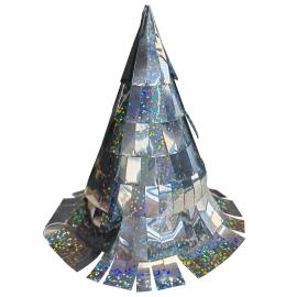 Partyhattar med Fransar/Prickar Silver 5-pack