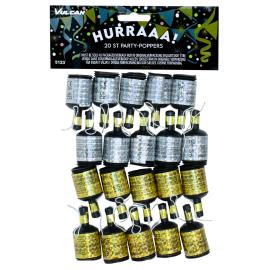 Party Poppers Guld/Silver 20-pack
