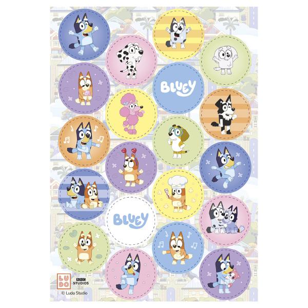 Tårtbilder Bluey 3,4 cm 17,5 g 20-pack