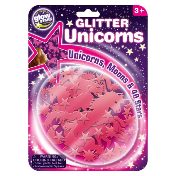 Självlysande Glitter Enhörningar Set