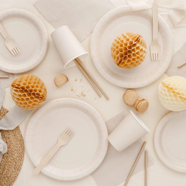 Pappersassietter Beige 18 cm 6-pack