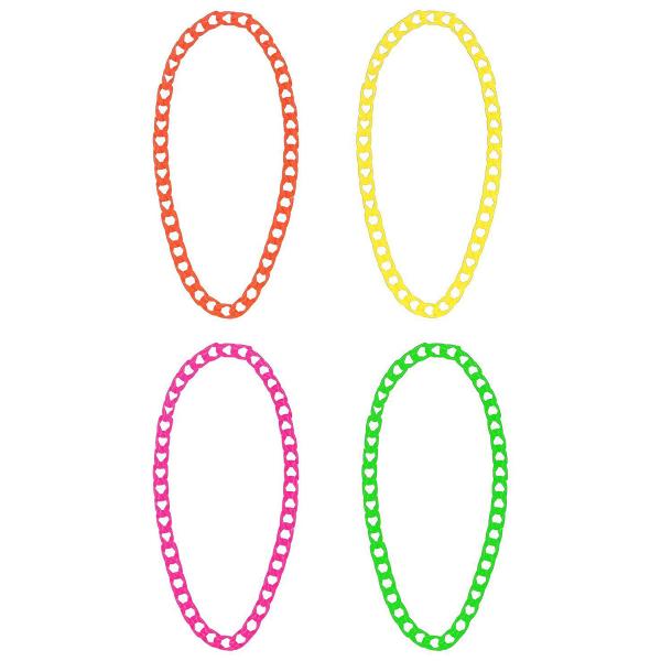 80-Tals Halskedjor Neon 4-Pack