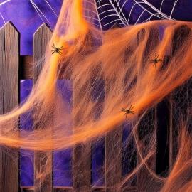 Orange Spindelnät med Spindlar 50g