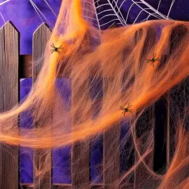 Orange Spindelnät med Spindlar 50g