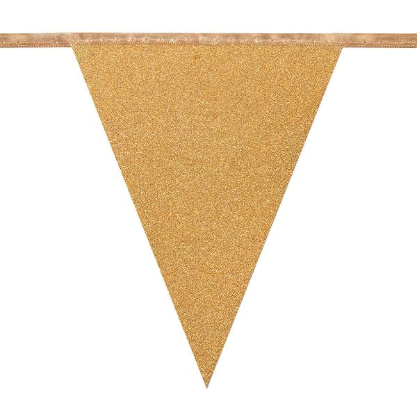 Vimpelgirlang Glitter Glans Guld