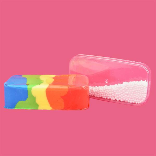 Regnbåge Slime Neon med Skumpärlor