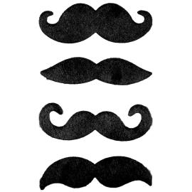 Mustascher Självhäftande Svart 4-pack