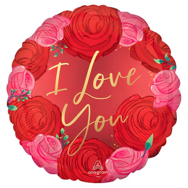 I Love You Folieballong Rosor