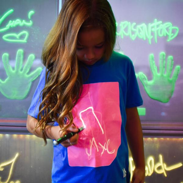 Självlysande T-shirt Barn Blå och Rosa
