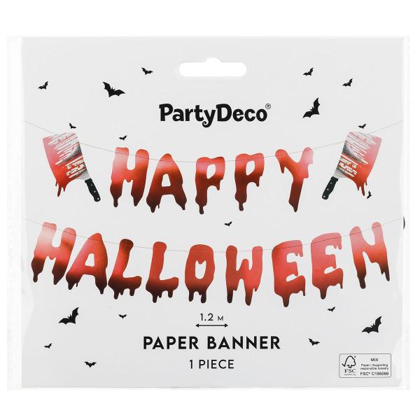 Girlang Happy Halloween med Köttyxor Röd