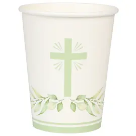 Pappersmuggar med Kors & Bladkrans 8-pack