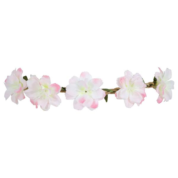Pannband med Blommor Rosa/Vit