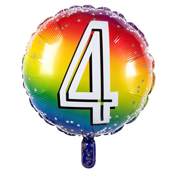 Folieballong Regnbåge 4 år