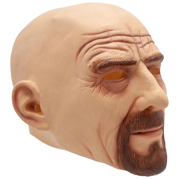 Latexmask Skallig Man med Skägg