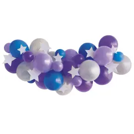 Ballonggirlang Stjärnor Blå/Lila/Silver