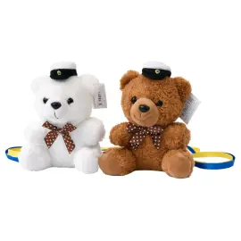 Studentnalle Bj&ouml;rn med Brun Rosett 17 cm