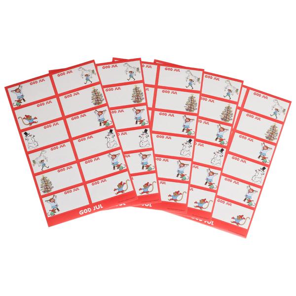 Juletiketter Pippi Långstrump 60-pack