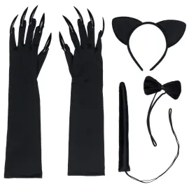 Maskeradset Katt Svart