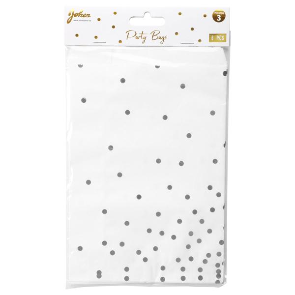 Kalaspåsar med Silverprickar 8-pack