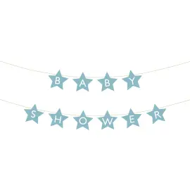 DIY Girlang Babyshower Ljusblå