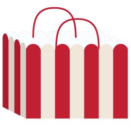 Randig Presentpåse Röd/Vit