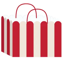 Randig Presentpåse Röd/Vit