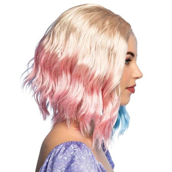 Trefärgad Vågig Peruk