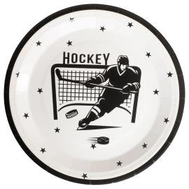 Papperstallrikar Hockey 23 cm 8-pack