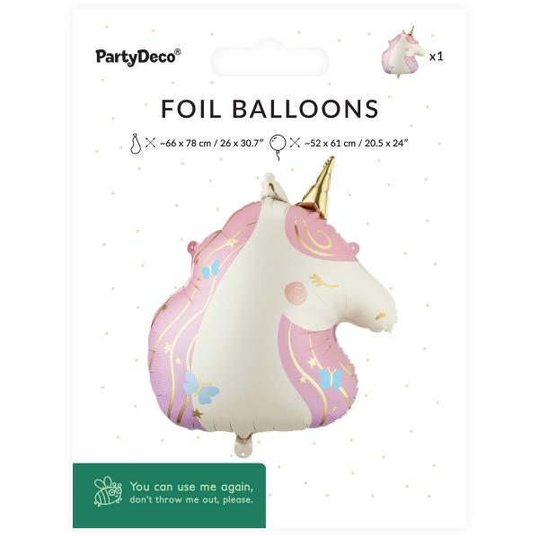 Folieballong Enhörning 52 x 61 cm