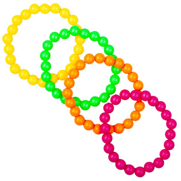Pärlarmband Neon 4-pack