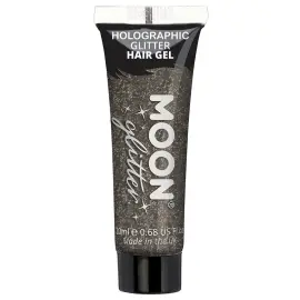Moon Glitter Holografisk Glitter H&aring;rgel Svart