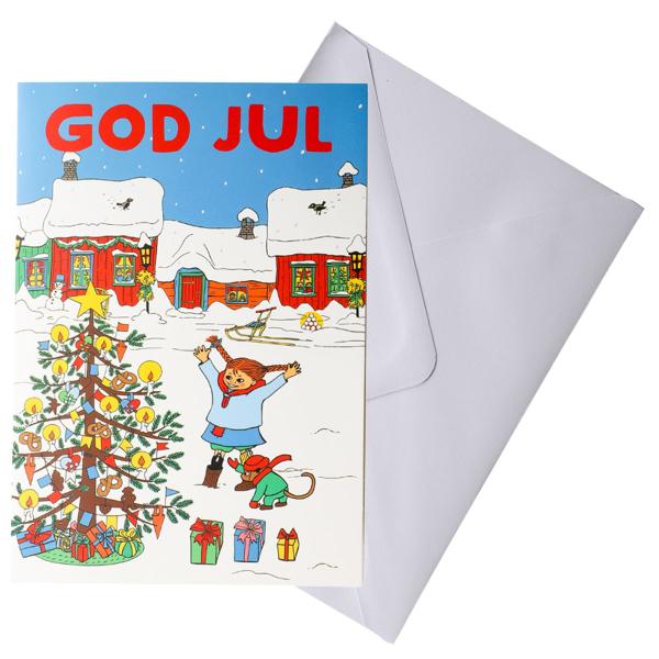 Julkort Pippi Långstrump