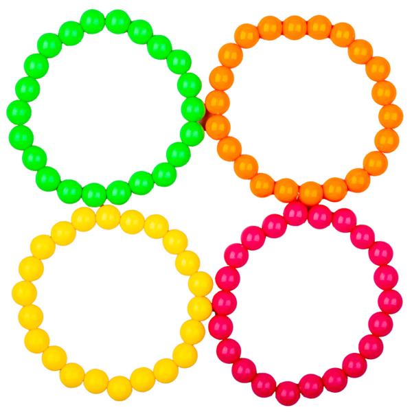Pärlarmband Neon 4-pack