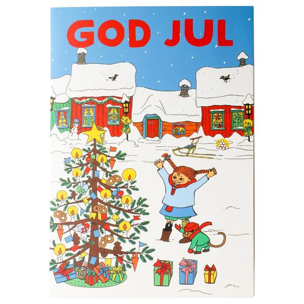 Julkort Pippi Långstrump