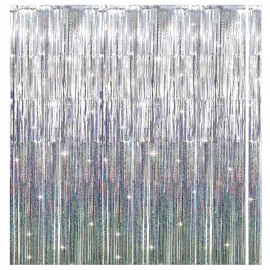 Silver D&ouml;rrdraperi med Prickar