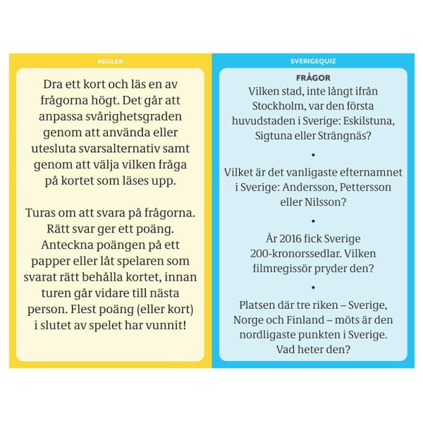 Sverigequiz Frågekort