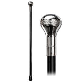 K&auml;pp med Rund Knopp Silver/Svart
