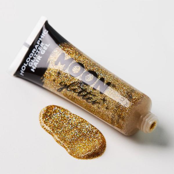Moon Glitter Holografiskt Glitter Hårgel Guld