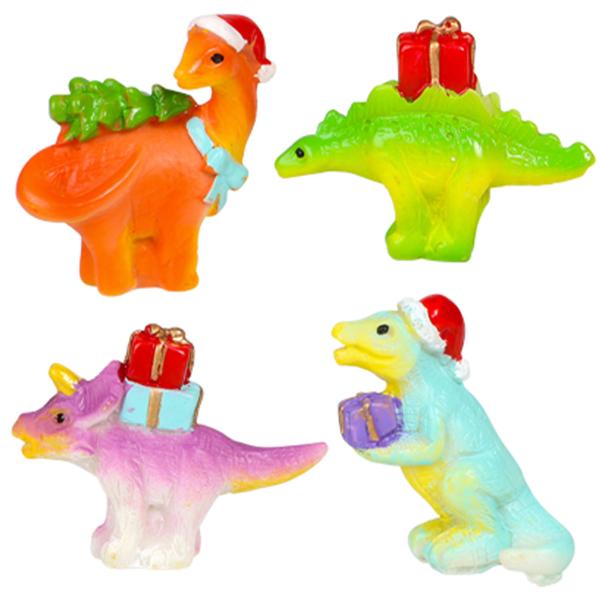 Minidekorationer Dinosaurie Julfigurer 4-pack