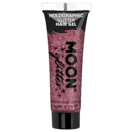 Moon Glitter Holografiskt Glitter Hårgel Rosa