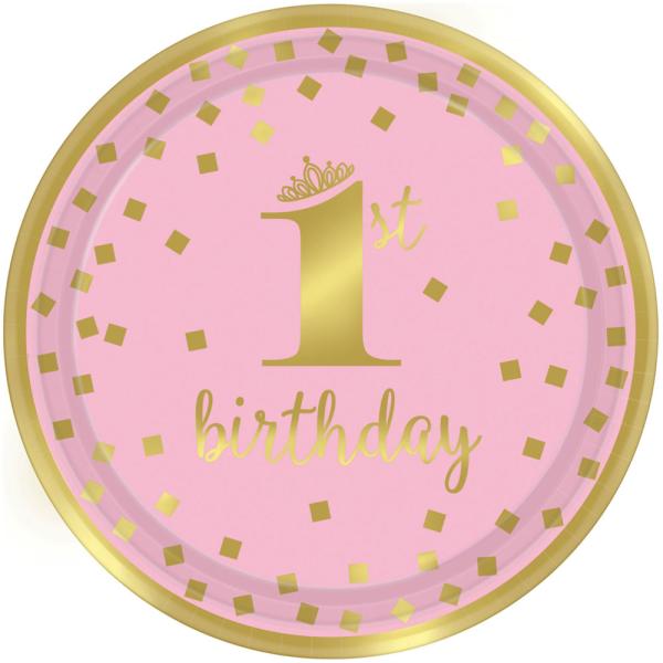 1st Birthday Assietter Rosa