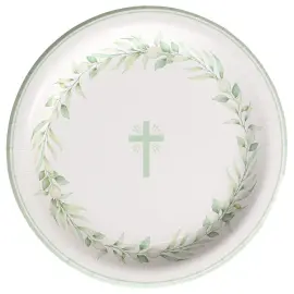Papperstallrikar med Kors & Bladkrans 8-pack