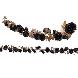 Girlang med Svarta Rosor & Blad