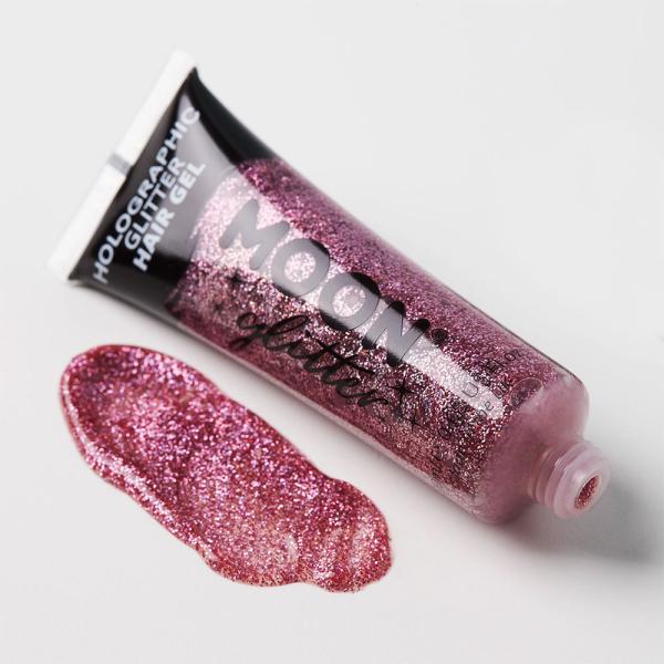 Moon Glitter Holografiskt Glitter Hårgel Rosa